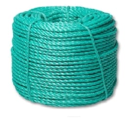 Канат полистиловый д.40(125) тросовой свивки 3-х прядный (зелёный)
